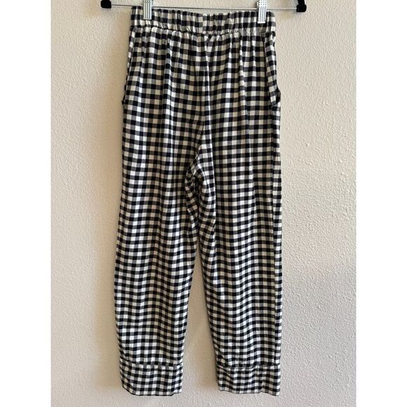 Eve Gravel Canada Anthropologie Black & White Plaid Pajama Pants sz XS EUC - Picture 2 of 7